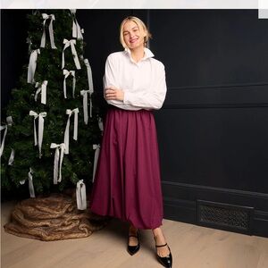 Albion Deep Burgundy Midi Skirt